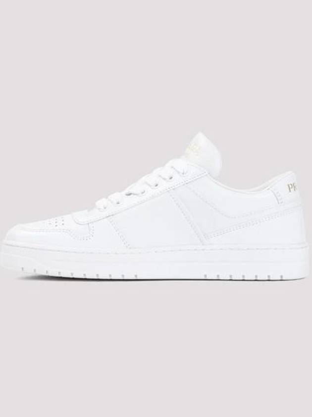 Downtown Leather Low Top Sneakers White - PRADA - BALAAN 4