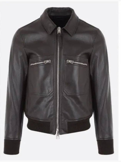 Grain Leather Jacket Brown - TOM FORD - BALAAN 2