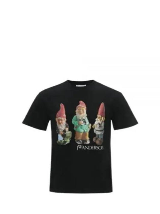 Gnome Trio Print Short Sleeve T Shirt Black - JW ANDERSON - BALAAN 2