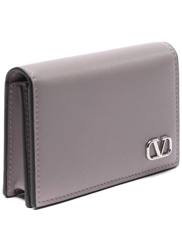 V Logo Card Wallet Grey - VALENTINO - BALAAN 4