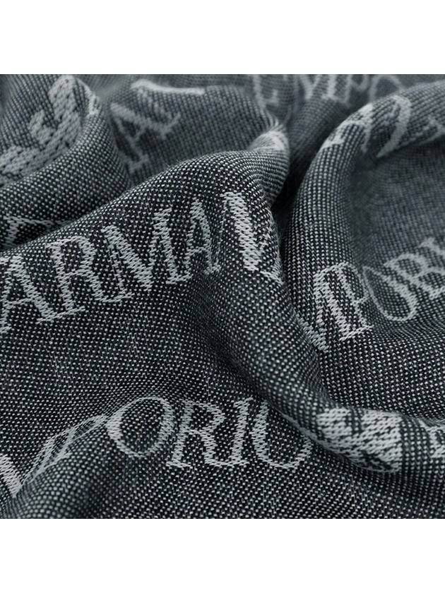 Monogram Pattern Knit Scarf Grey - EMPORIO ARMANI - BALAAN 5