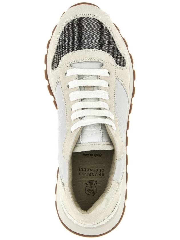 Suede Nylon Low Top Sneakers White - BRUNELLO CUCINELLI - BALAAN 5