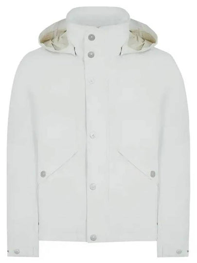 Marina Raw Plated Linen Hooded Jacket White - STONE ISLAND - BALAAN 2