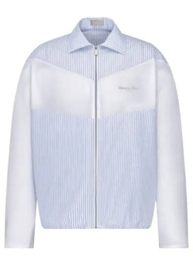 Couture Zipped Long Sleeve Shirt Blue - DIOR - BALAAN 2