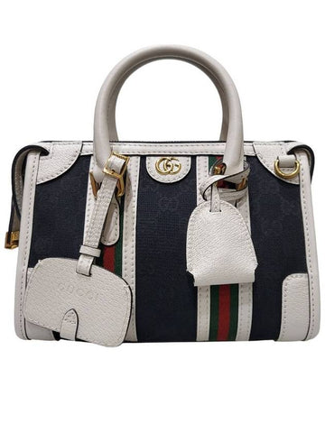 Women s 715771 GG Web Canvas Mini Top Handle Tote Bag Strap - GUCCI - BALAAN 1