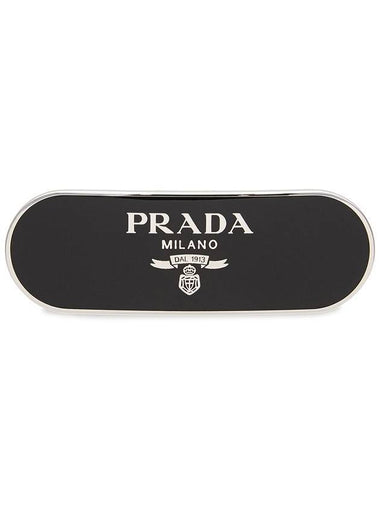 Round Metal Hair Clip Black - PRADA - BALAAN 1