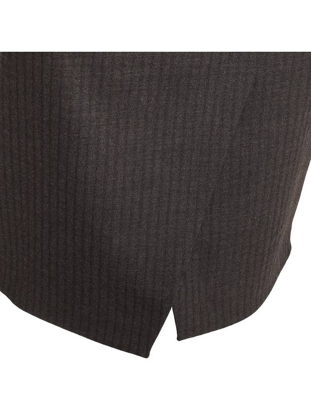 Pinstripe Wool Pencil Skirt Grey - FENDI - BALAAN 6