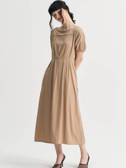 Sistine Pintuck Long Dress Brown - SORRY TOO MUCH LOVE - BALAAN 1