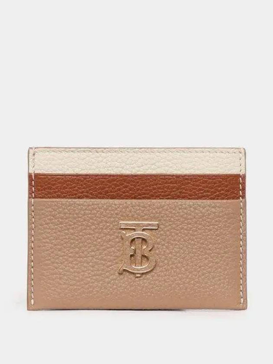 TB Tritone Grainy Leather Card Wallet Beige - BURBERRY - BALAAN 2