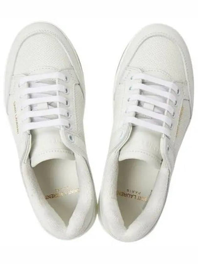 SL 61 Logo Signature Leather Low Top Sneakers White - SAINT LAURENT - BALAAN 2