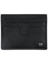 T Line Classic Logo Leather Card Wallet Black - TOM FORD - BALAAN 3