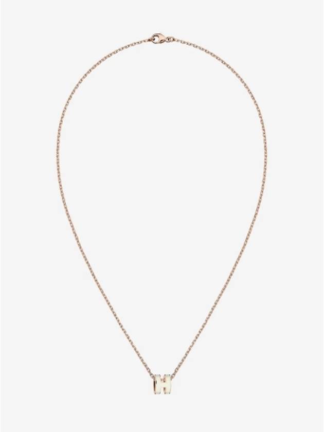 Mini Pop H Pendant Rose Gold & Blanc - HERMES - BALAAN 2