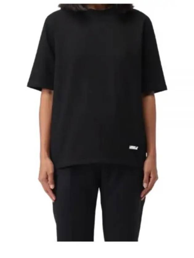 Crew Neck Cotton Short Sleeve T-shirt Black - JIL SANDER - BALAAN 2