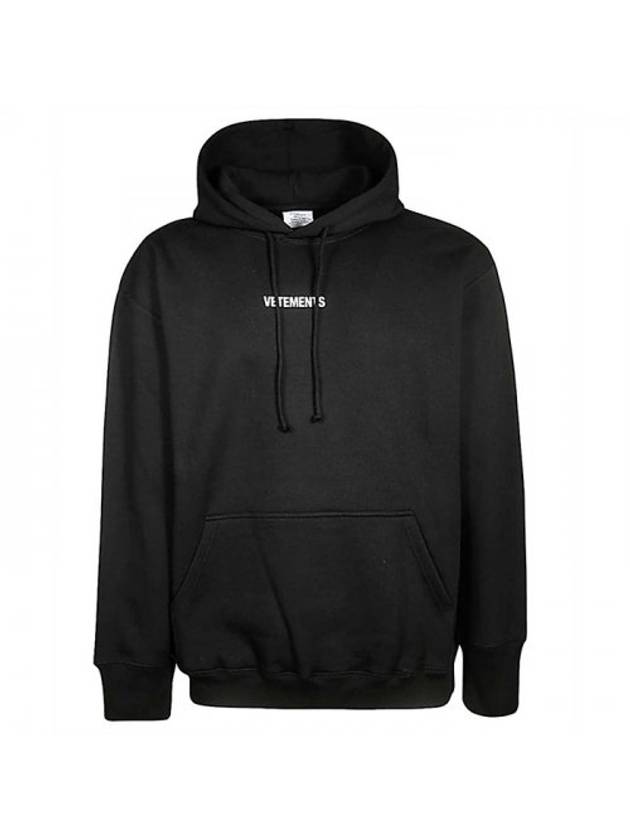 Signature Logo Hoodie Black - VETEMENTS - BALAAN 1