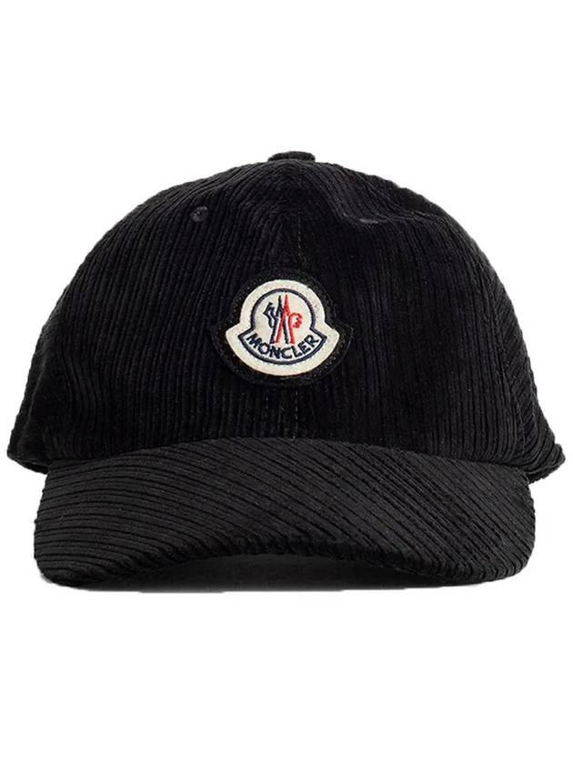 Logo Patch Corduroy Baseball Cap Black 3B000 16 596E3 999 - MONCLER - BALAAN 2