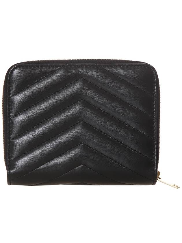 Cassandra Quilting Around Half Wallet Black - SAINT LAURENT - BALAAN 4