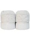 Logo Shearling Low Top Sneakers White - MIU MIU - BALAAN 5