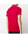 Stripe Trimming Logo Short Sleeve Polo Shirt Red - MONCLER - BALAAN 6