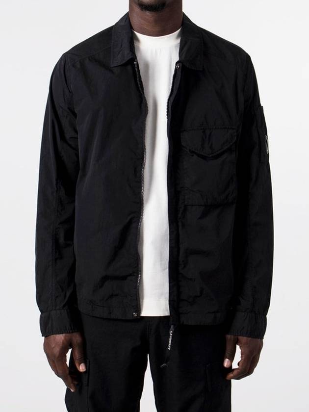 Chrome-R Zip-Up Over Long Sleeve Shirt Black - CP COMPANY - BALAAN 8