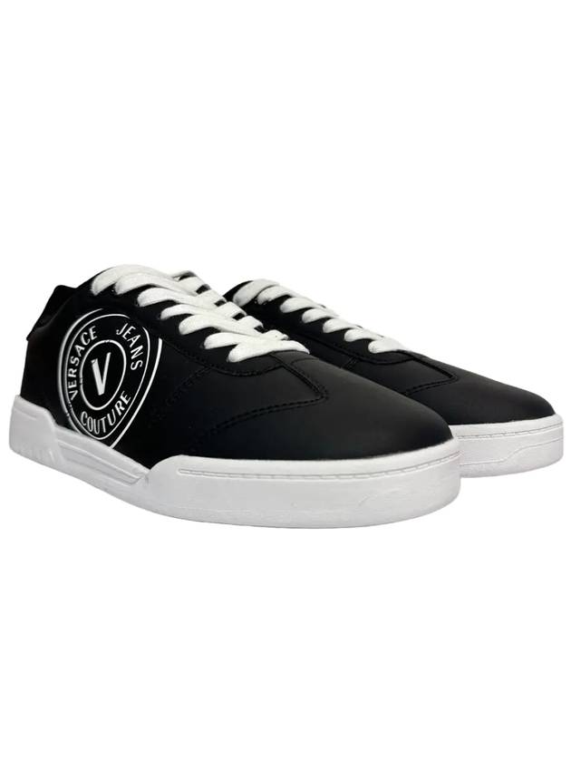 Brooklyn V Emblem Low Top Sneakers Black - VERSACE - BALAAN 6