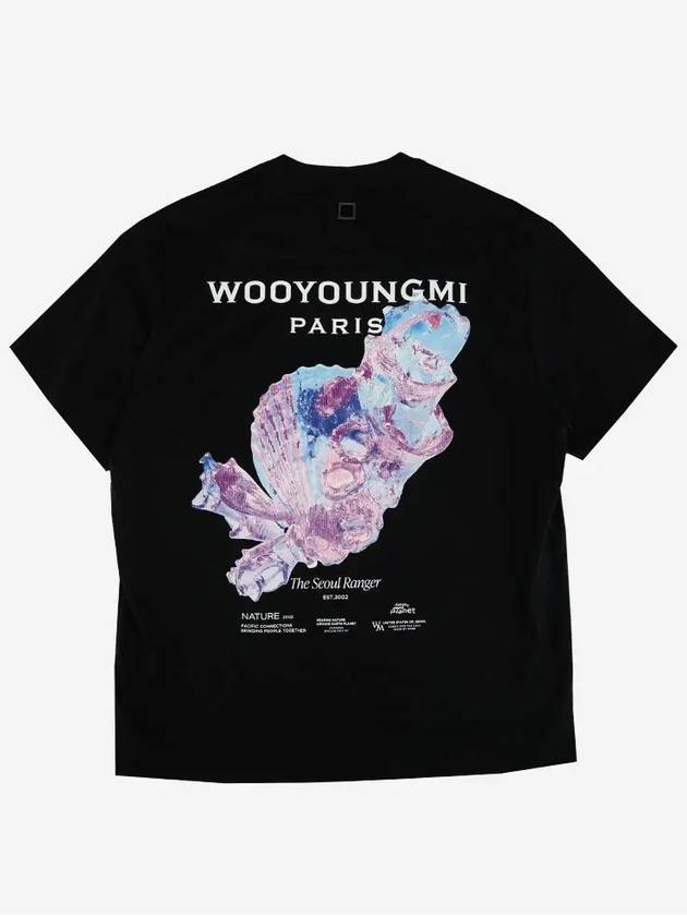 3D Coral Back Logo Short Sleeve T-Shirt Black - WOOYOUNGMI - BALAAN 2