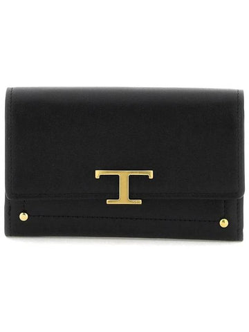 Timeless Trifold Half Wallet Black - TOD'S - BALAAN 1