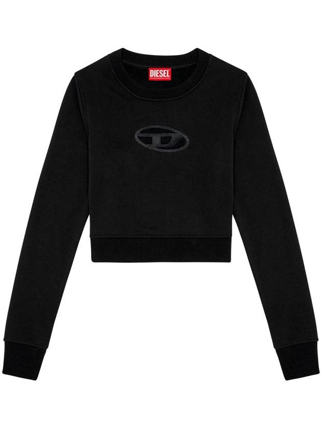 F Slimmy Cutout Logo Crop Sweatshirt Black - DIESEL - BALAAN 2