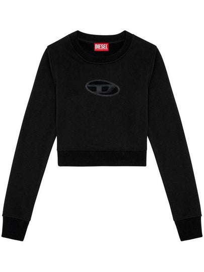 F Slimmy Cutout Logo Crop Sweatshirt Black - DIESEL - BALAAN 2