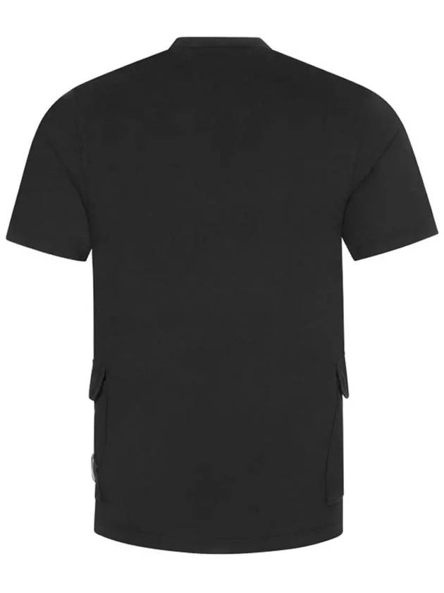 Lens Side Pocket Short Sleeve T-Shirt Black - CP COMPANY - BALAAN 4