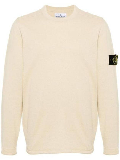 Raw Hand Cotton Crewneck Knit Top Beige - STONE ISLAND - BALAAN 2