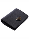 Vitello Triangular Logo Half Wallet Black - PRADA - BALAAN 6