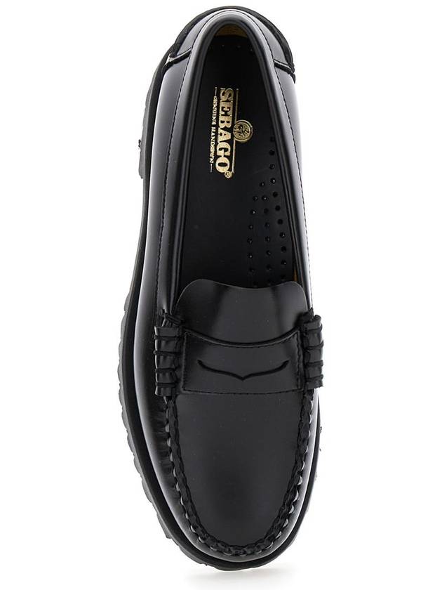 Black Slip-On Loafers With Lug Sole In Leather Woman - SEBAGO - BALAAN 4