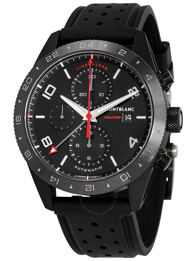 Montblanc TimeWalker Black Dial Men's Chronograph Rubber Watch 116101 - MONTBLANC - BALAAN 1