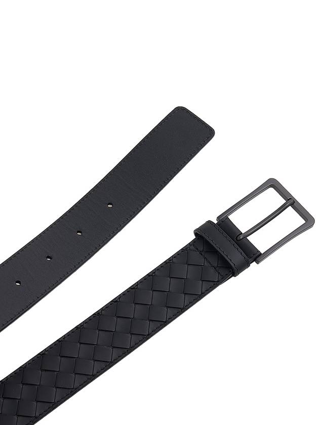 Intrecciato Leather Belt Black - BOTTEGA VENETA - BALAAN 9