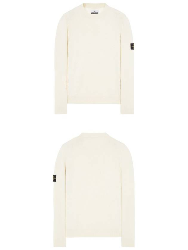 Wappen Patch Crew Neck Wool Knit Top White - STONE ISLAND - BALAAN 6