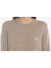 Chillax Fox Round Neck Cardigan Beige Women s - MAISON KITSUNE - BALAAN 3