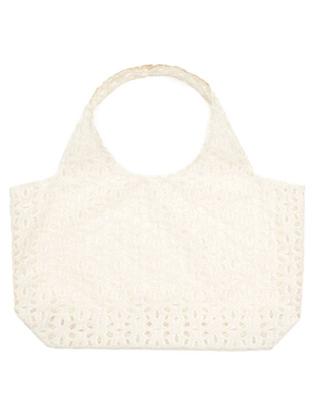 Flower jacquard shopper shoulder bag ivory - RHEEMIN - BALAAN 3