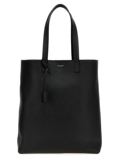 Grained Leather Bold Shopping Shoulder Bag Black - SAINT LAURENT - BALAAN 2