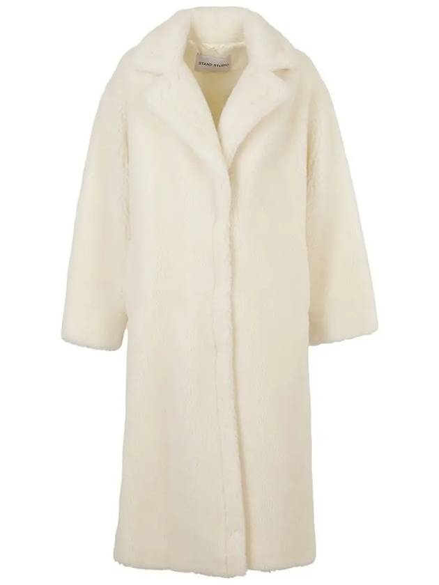 Women's Maria Teddy Long Fur Coat White - STAND STUDIO - BALAAN 3