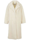 Women's Maria Teddy Long Fur Coat White - STAND STUDIO - BALAAN 2