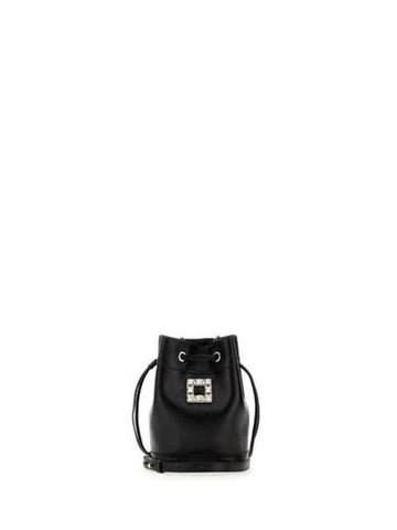 Très Vivier Leather Bucket Bag Black - ROGER VIVIER - BALAAN 1