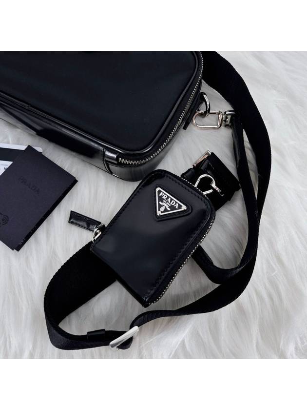 Nylon Brushed Brick Crossbody Bag Black - PRADA - BALAAN 5