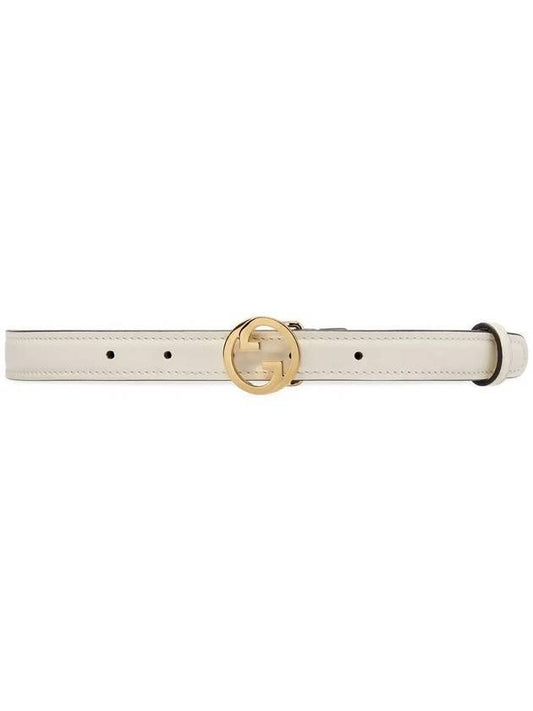 Blondie Thin Leather Belt White - GUCCI - BALAAN 1