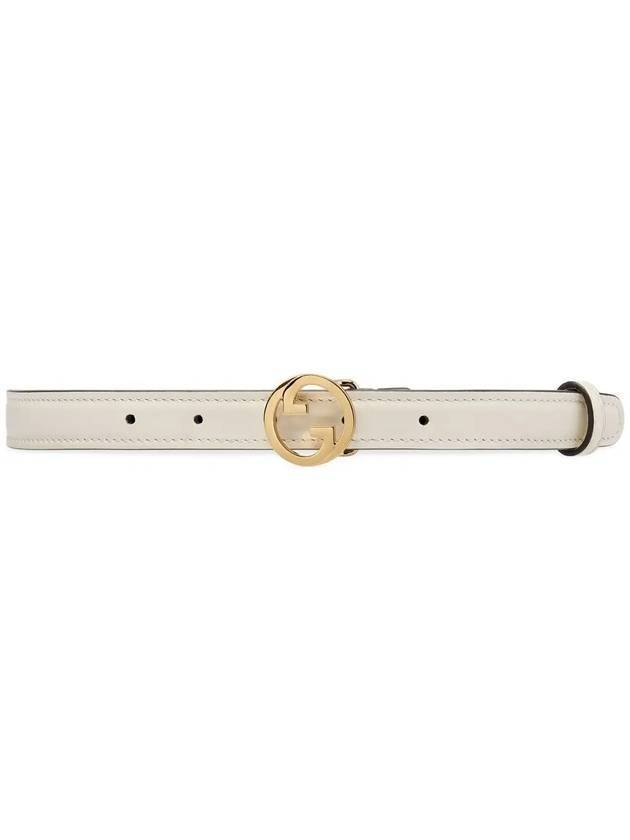 Blondie Thin Leather Belt White - GUCCI - BALAAN 1