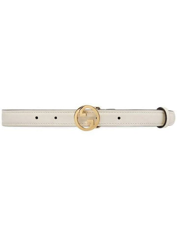 Blondie Thin Leather Belt White - GUCCI - BALAAN 1