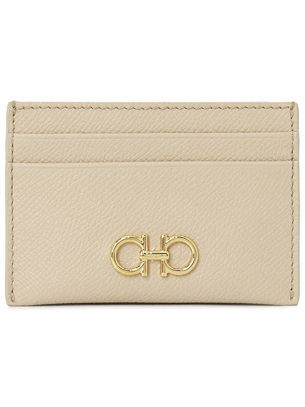 Gancini Card Wallet Beige - SALVATORE FERRAGAMO - BALAAN 2