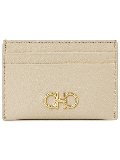 Gancini Card Wallet Beige - SALVATORE FERRAGAMO - BALAAN 2