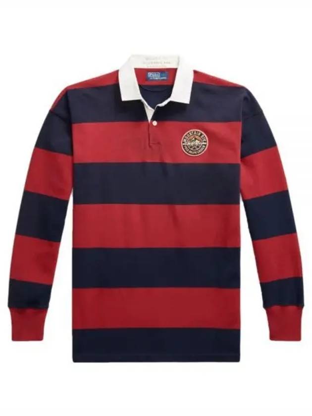 Classic Fit Striped Jersey Polo Shirt Red Navy - POLO RALPH LAUREN - BALAAN 2