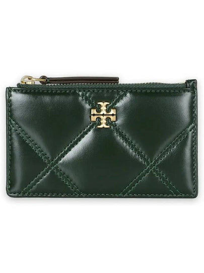 Kira Diamond Quilted Zip Card Wallet Green - TORY BURCH - BALAAN 2