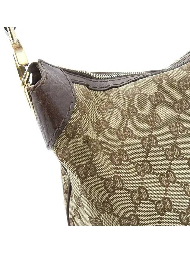 211810 GG Logo Jagard Dark Brown Leather Blended Stitch Hobo Shoulder Bag - GUCCI - BALAAN 4